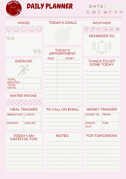 Daily planner printable