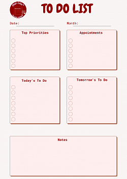 To Do List printable