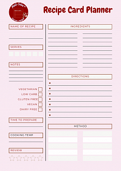 Recipe card printable