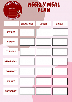 Weekly meal plan printable